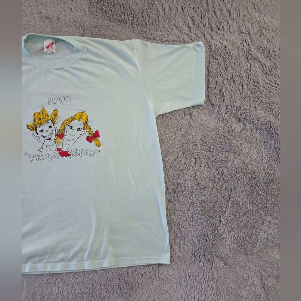 Vintage 1990 "Hayes Seeds" Themed Single Stitch T-Shirt - Picture 5 of 12